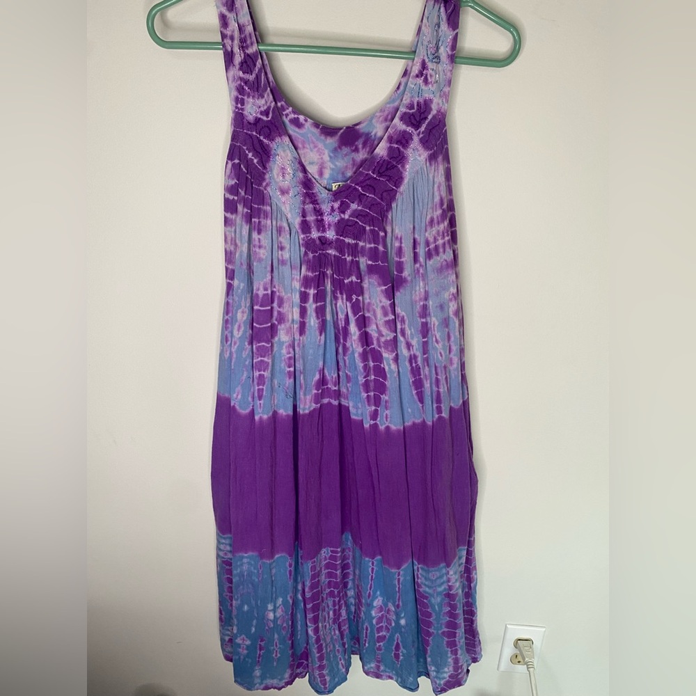 Advance Apparels Purple and Blue Tie-Dye Garment